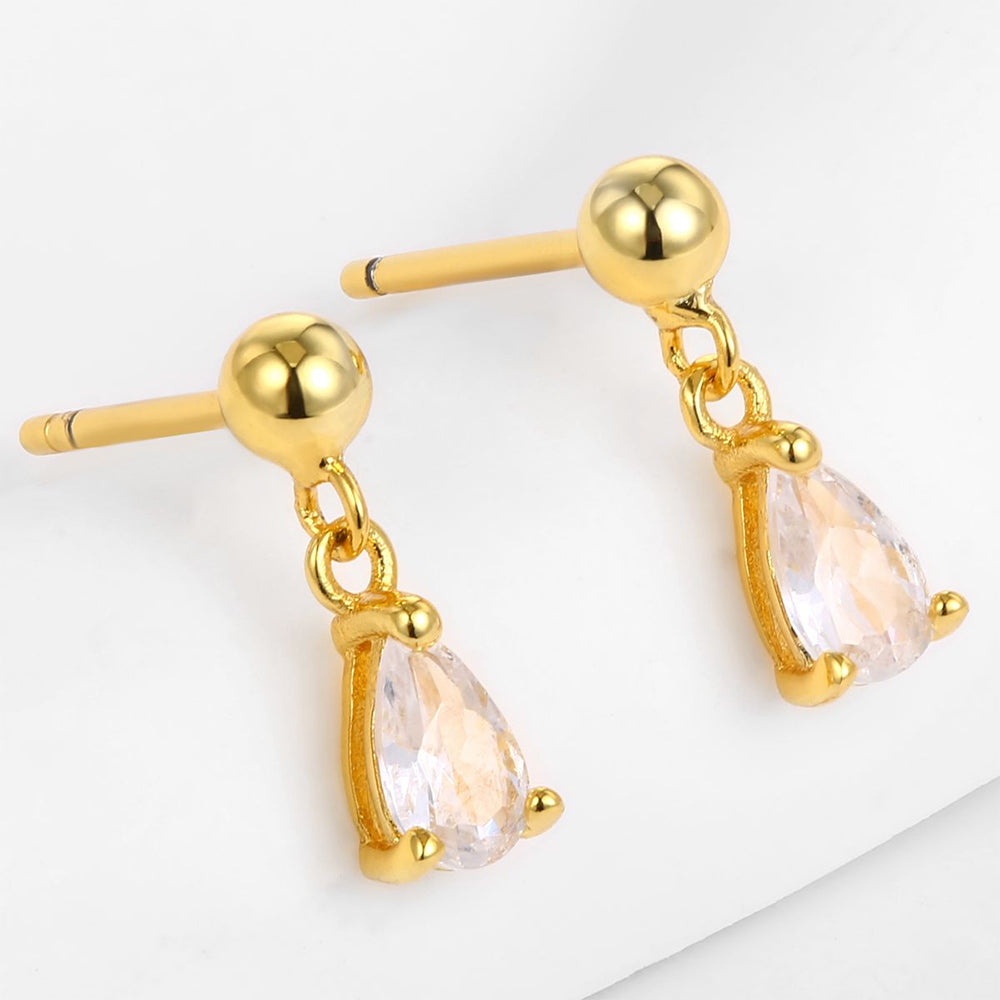 Kullattu TeräsKorvakorut Valkoisella Emporia® Kristallilla 1 