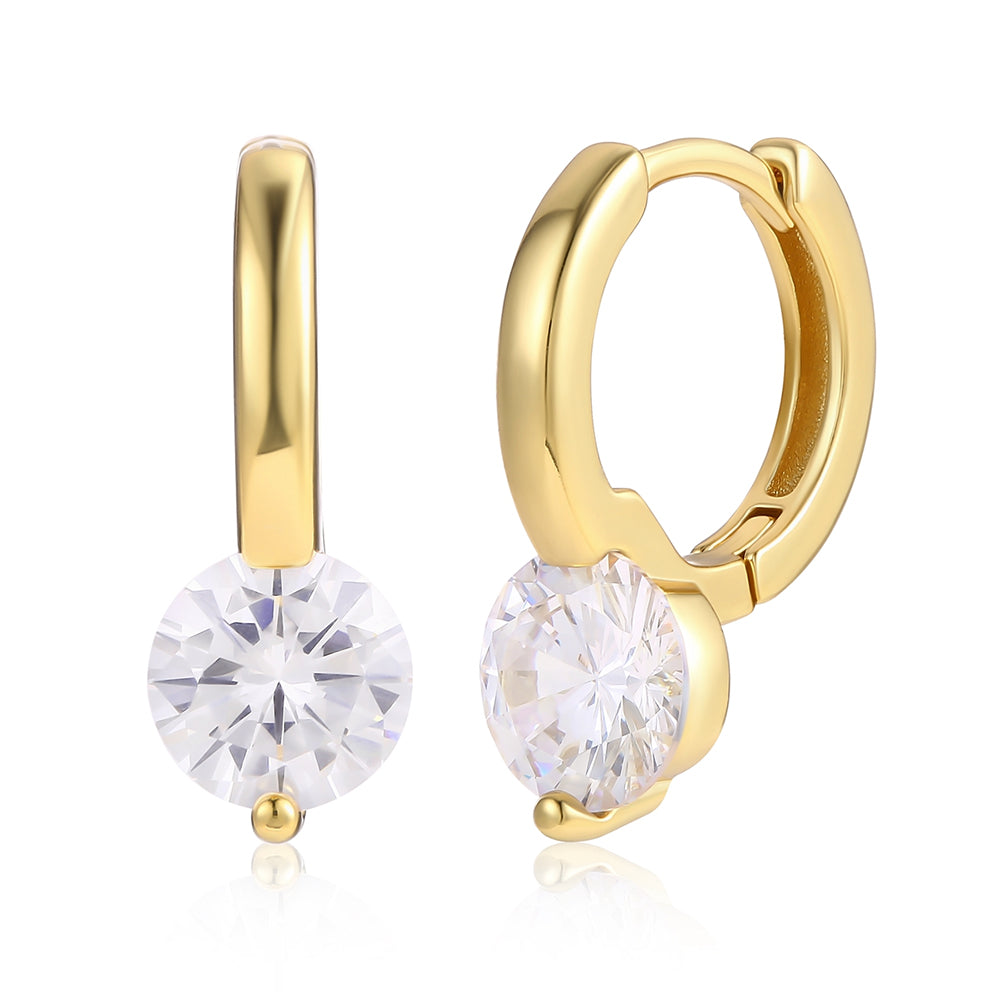 Kullattu TeräsKorvakorut Valkoisella Emporia® Kristallilla 1 