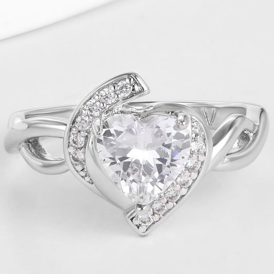 Kullattu TeräsSormus Valkoisella Emporia® Kristallilla