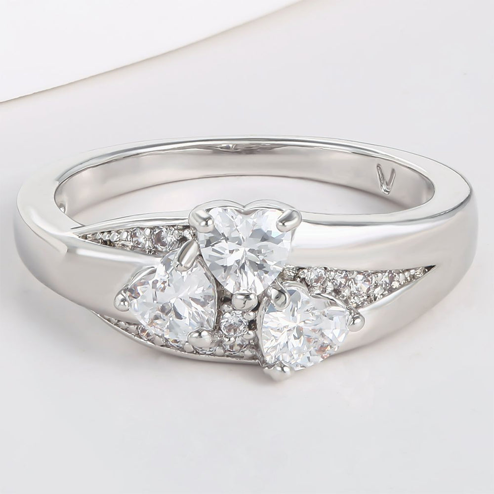 Kullattu TeräsSormus Valkoisella Emporia® Kristallilla 1 