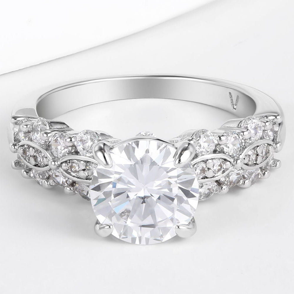 Kullattu TeräsSormus Valkoisella Emporia® Kristallilla 1 