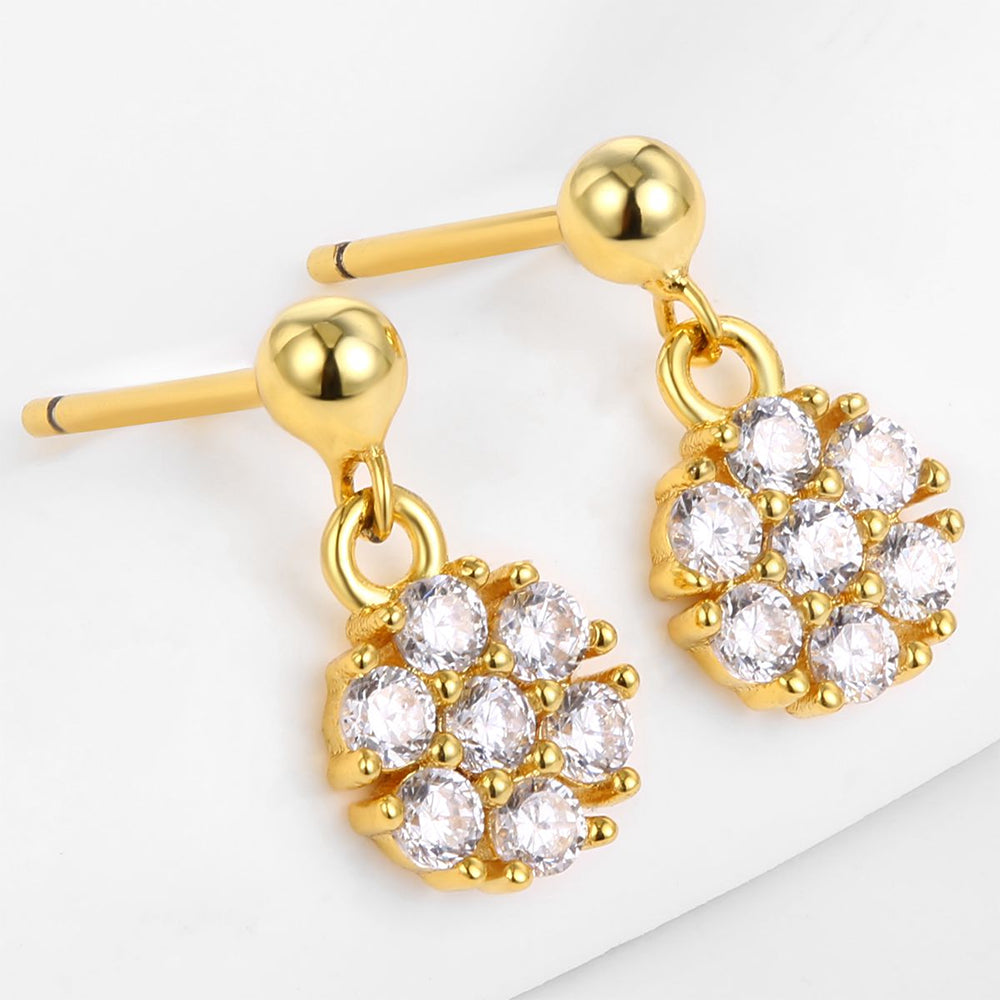 Kullattu TeräsKorvakorut Valkoisella Emporia® Kristallilla 1 