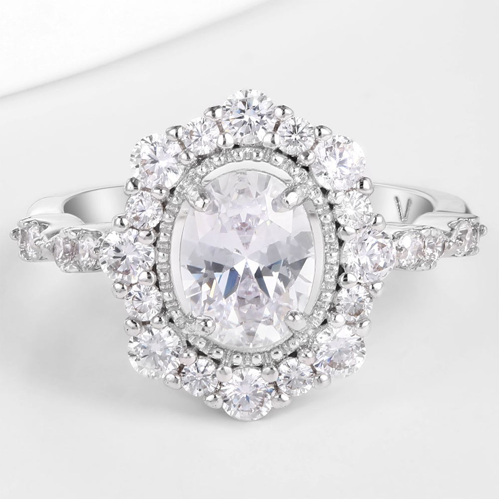 Kullattu TeräsSormus Valkoisella Emporia® Kristallilla