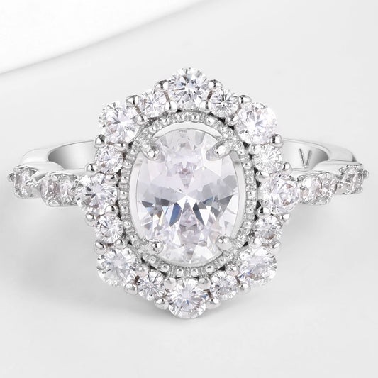 Kullattu TeräsSormus Valkoisella Emporia® Kristallilla