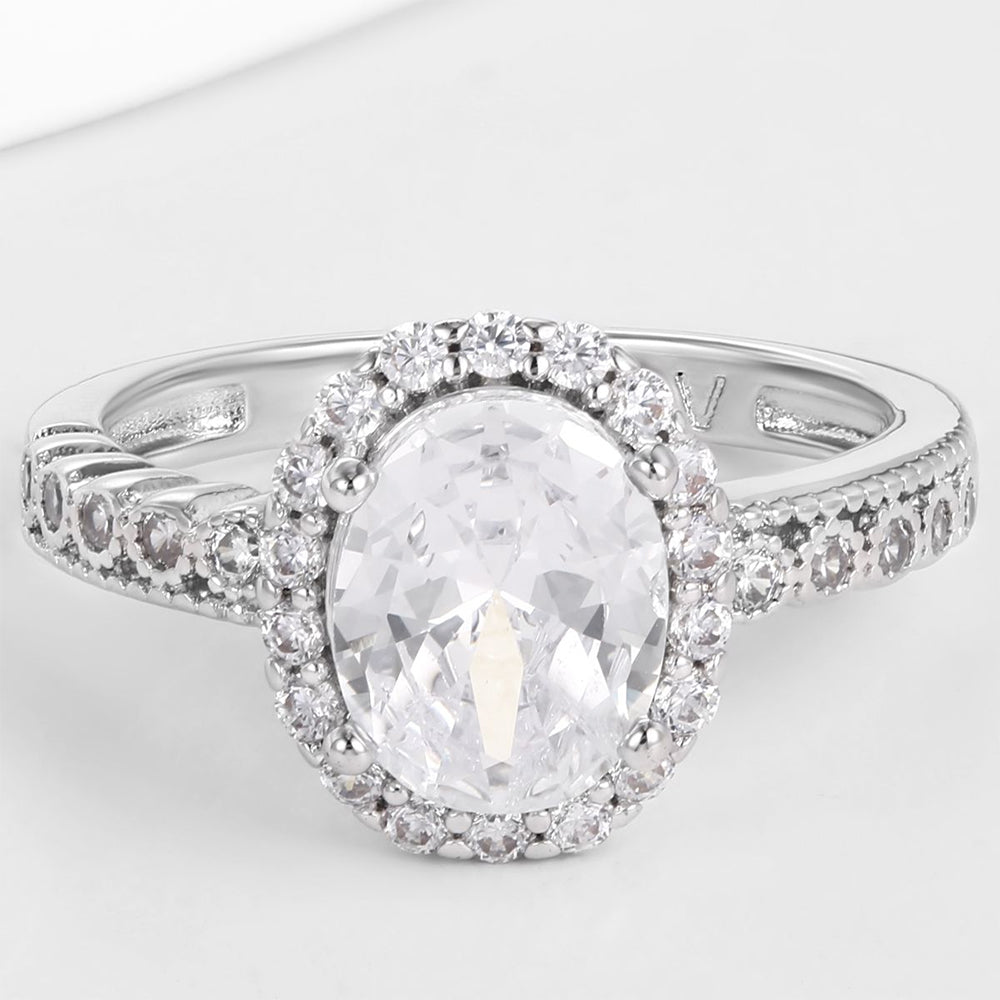 Kullattu TeräsSormus Valkoisella Emporia® Kristallilla 1 