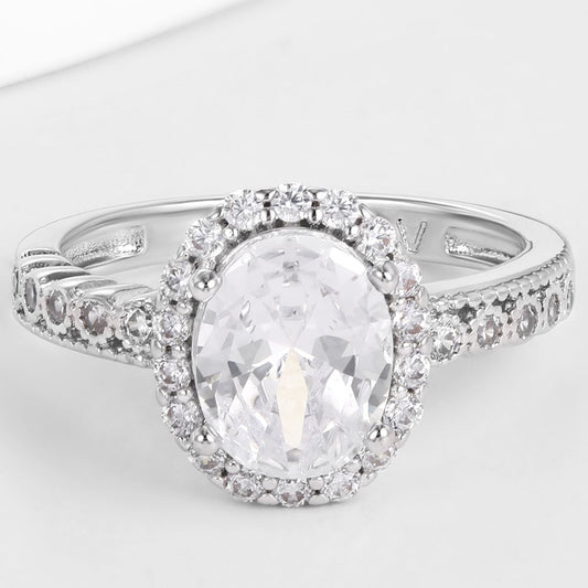 Kullattu TeräsSormus Valkoisella Emporia® Kristallilla