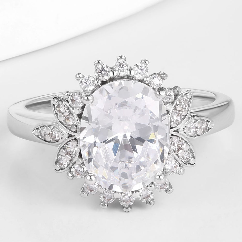 Kullattu TeräsSormus Valkoisella Emporia® Kristallilla 1 