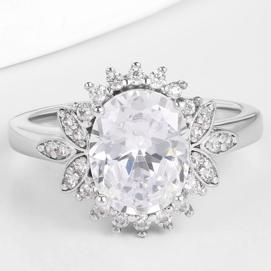 Kullattu TeräsSormus Valkoisella Emporia® Kristallilla