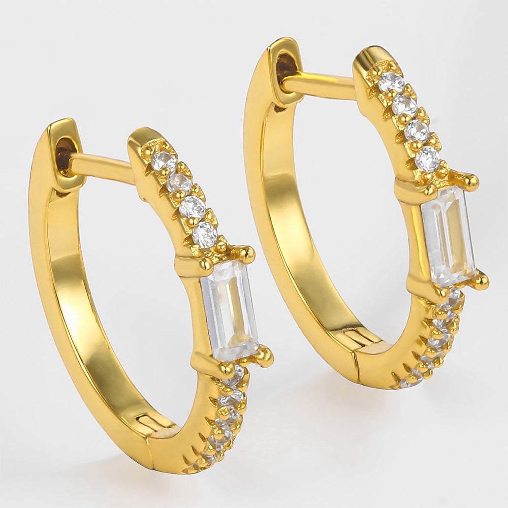 Kullattu TeräsKorvakorut Valkoisella Emporia® Kristallilla