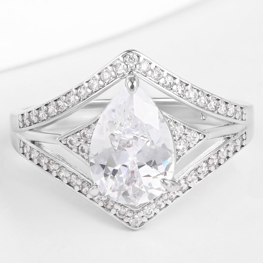 Kullattu TeräsSormus Valkoisella Emporia® Kristallilla 1 