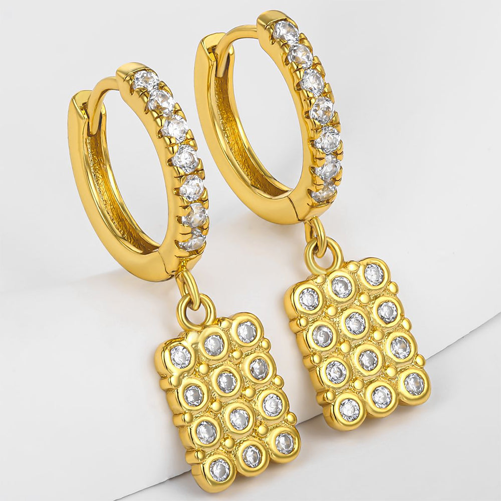 Kullattu TeräsKorvakorut Valkoisella Emporia® Kristallilla 1 