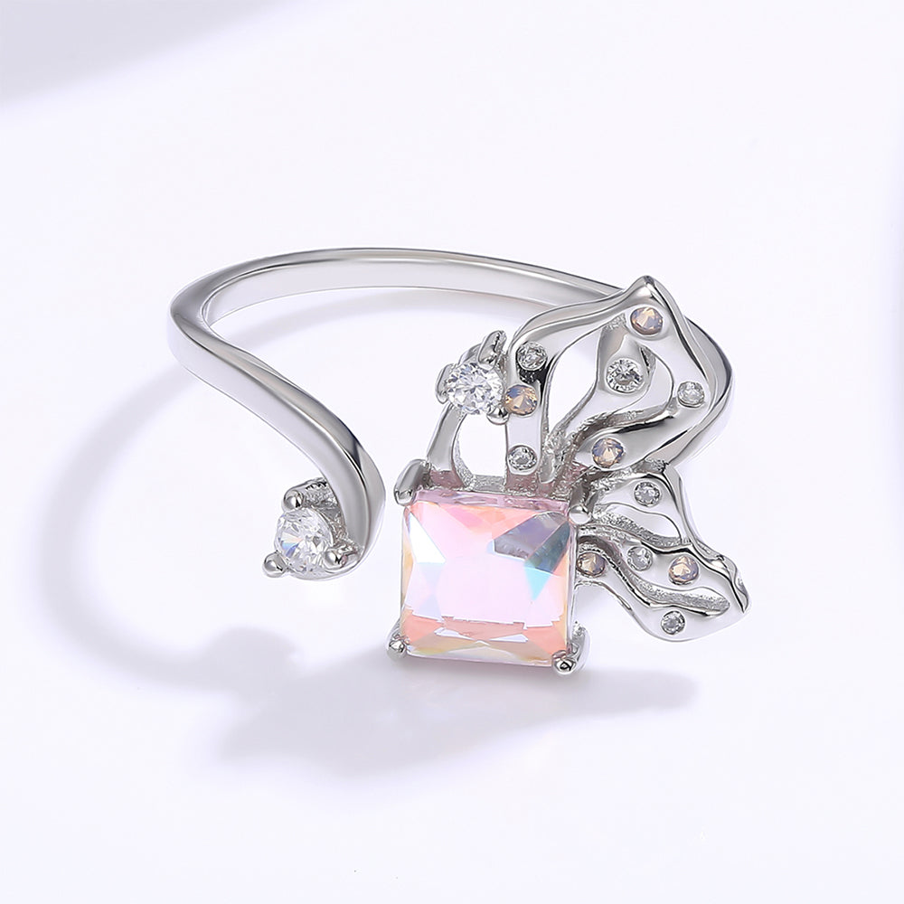 Kullattu TeräsSormus Vaaleanpunaisella Emporia® Kristallilla 1 