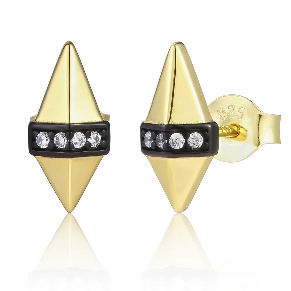 Kullattu TeräsKorvakorut Valkoisella Emporia® Kristallilla ja Emaloidulla 1 