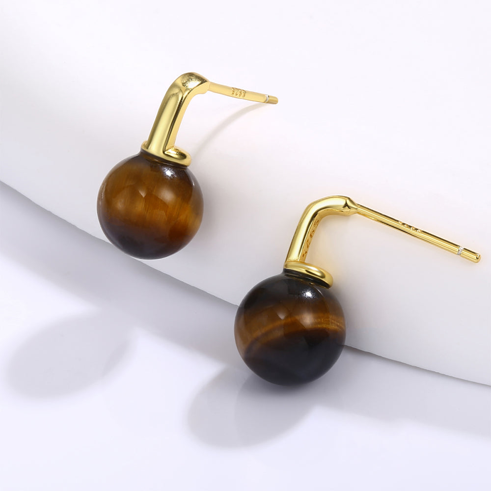 Kullattu TeräsKorvakorut Ruskealla Emporia® Kristallilla 1 