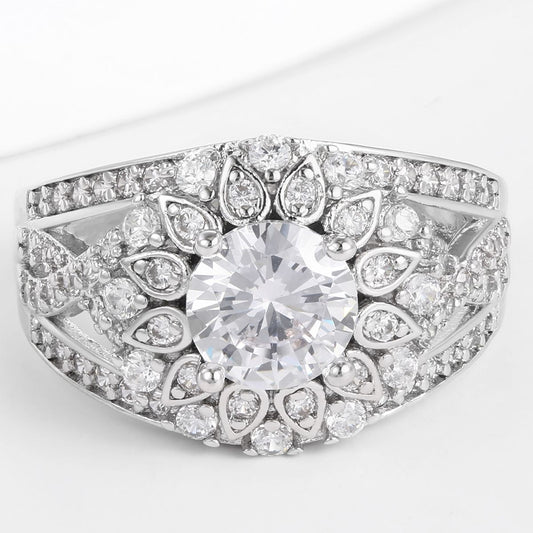 Kullattu TeräsSormus Valkoisella Emporia® Kristallilla