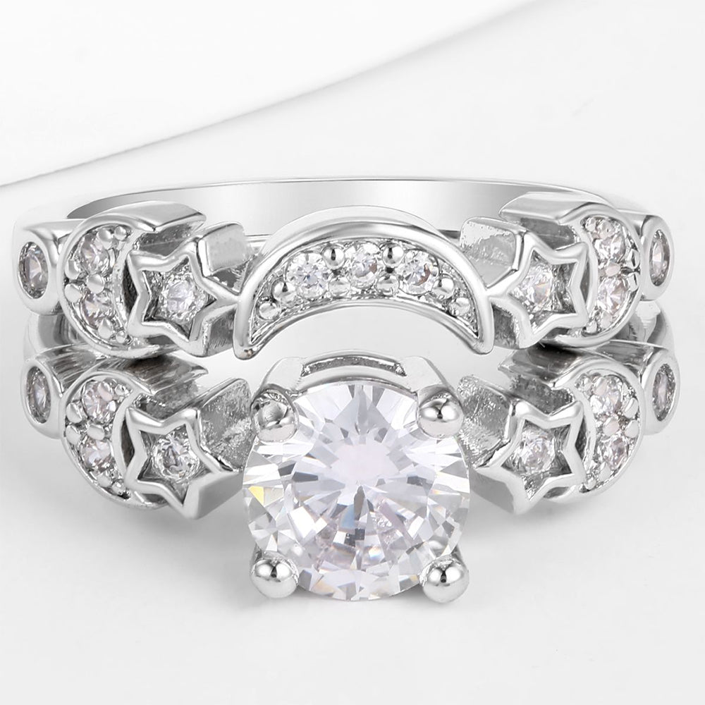 Kullattu TeräsSormus Valkoisella Emporia® Kristallilla 1 