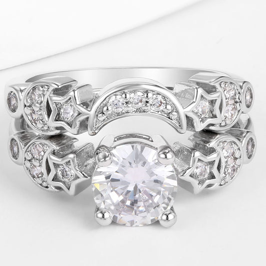 Kullattu TeräsSormus Valkoisella Emporia® Kristallilla