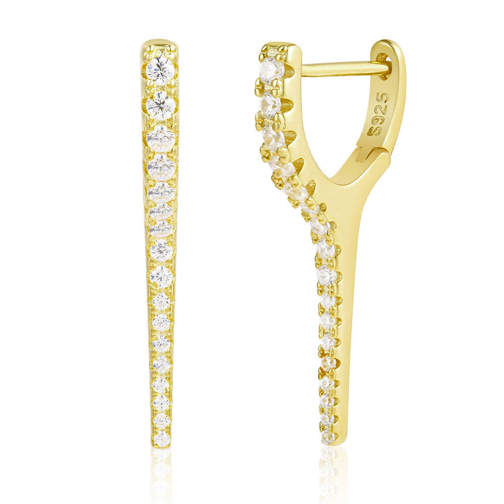 Kullattu TeräsKorvakorut Valkoisella Emporia® Kristallilla 1 