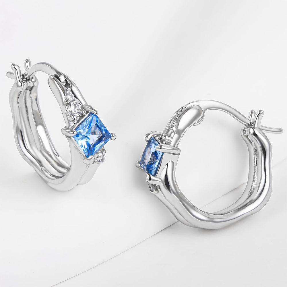 Kullattu TeräsKorvakorut Sinisellä Emporia® Kristallilla 1 