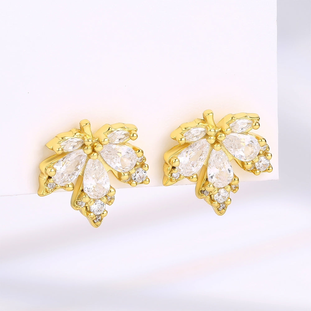 Kullattu TeräsKorvakorut Valkoisella Emporia® Kristallilla