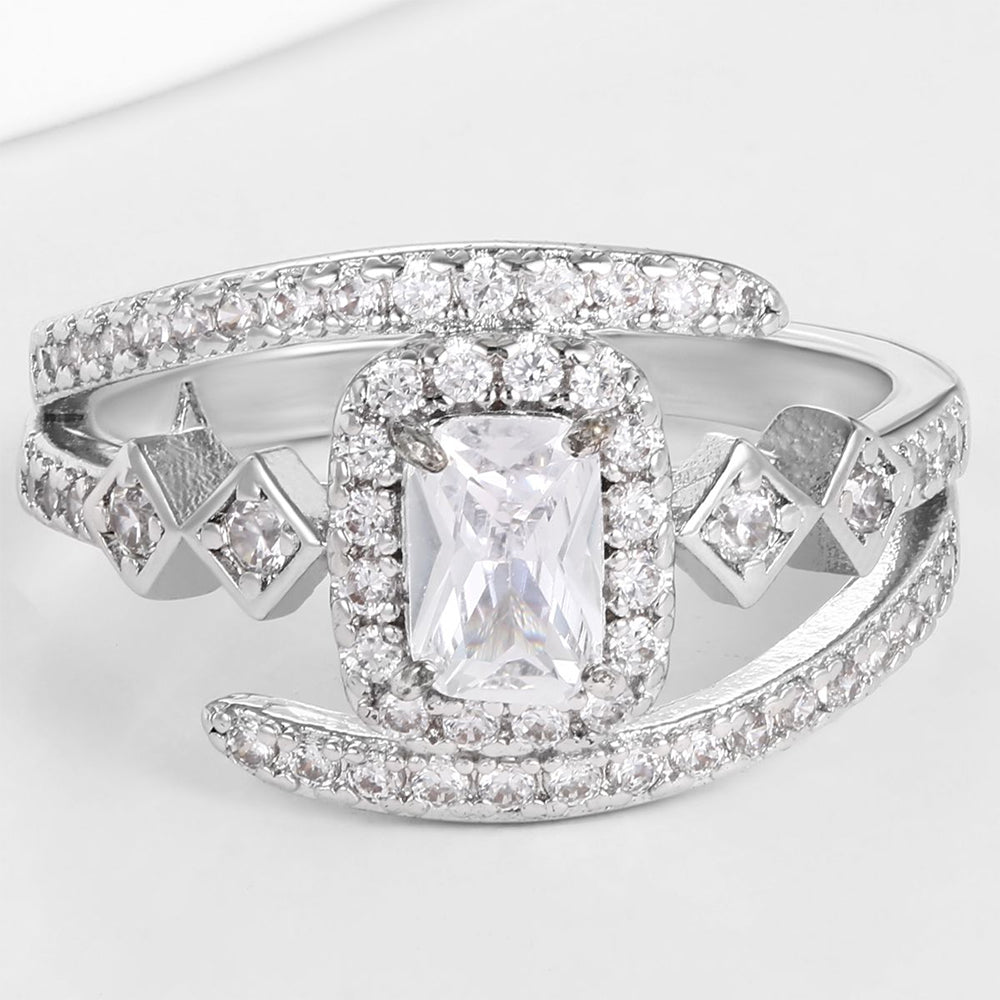 Kullattu TeräsSormus Valkoisella Emporia® Kristallilla