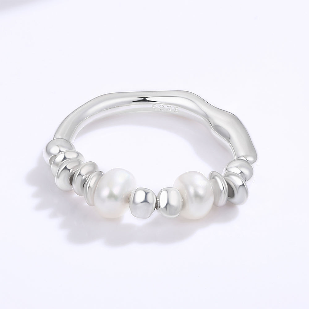 Kullattu TeräsSormus Valkoisella Emporia® Kristallilla 1 