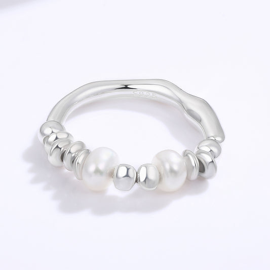 Kullattu TeräsSormus Valkoisella Emporia® Kristallilla