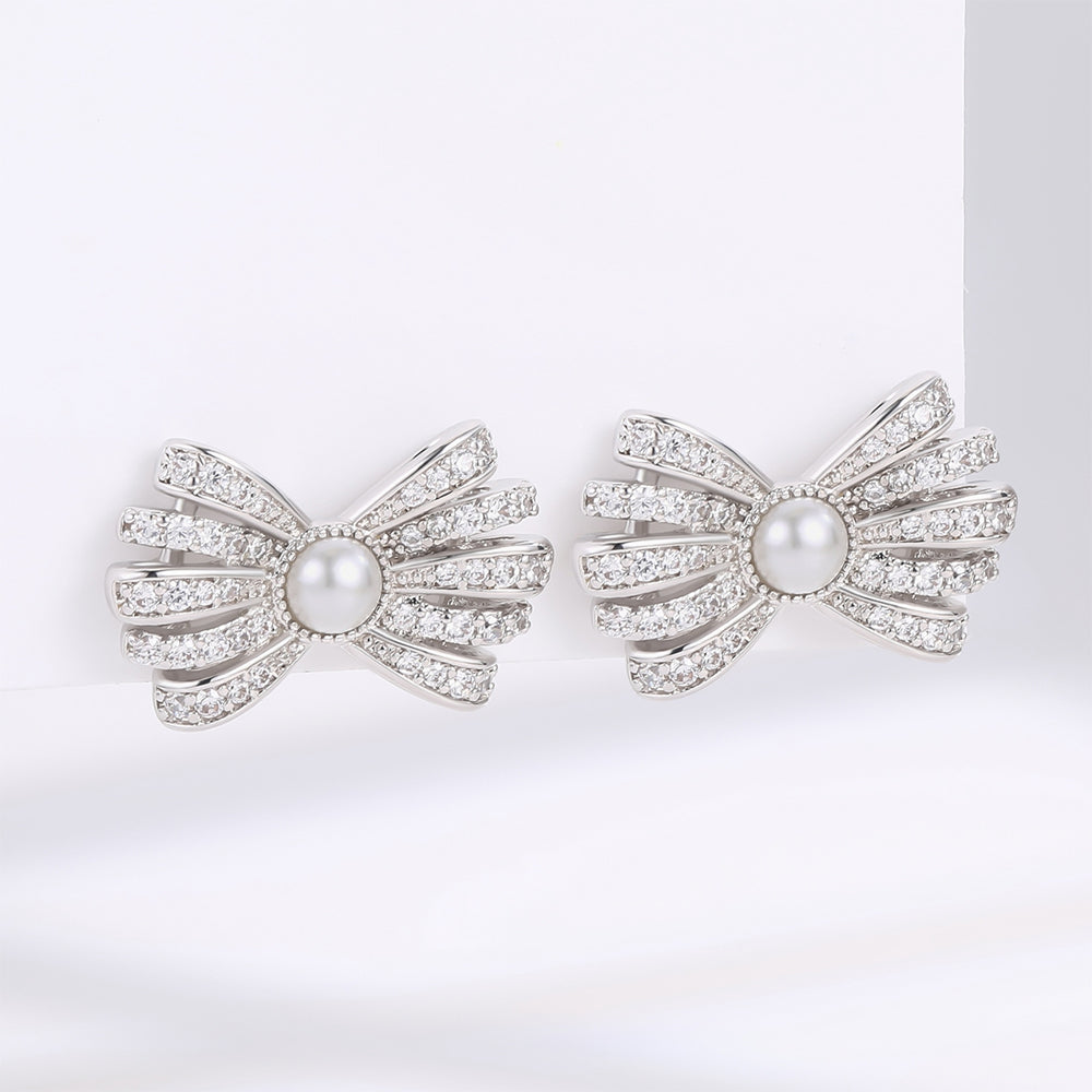 Kullattu TeräsKorvakorut Valkoisella Emporia® Kristallilla 1 