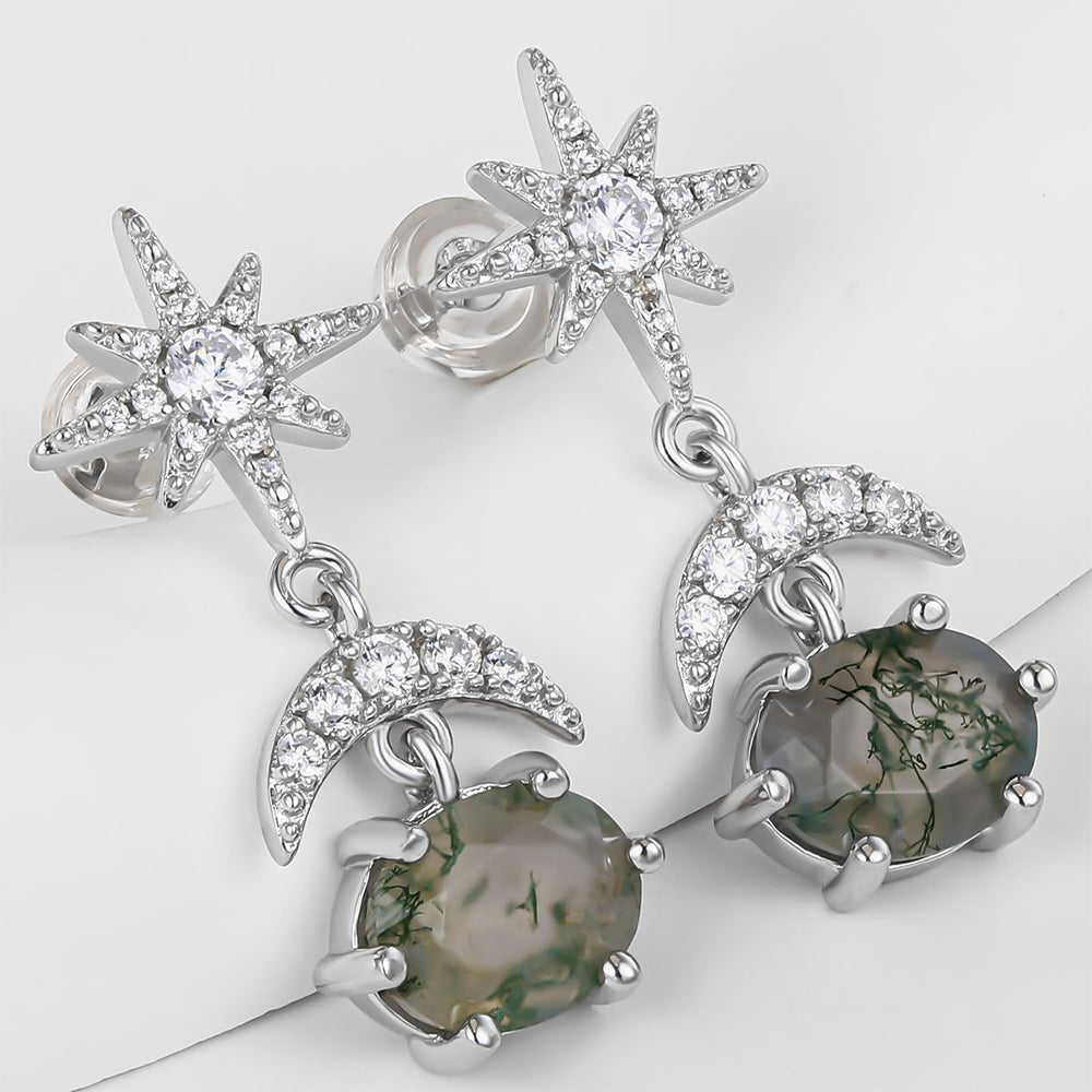 Kullattu TeräsKorvakorut Vihreällä Emporia® Kristallilla ja Valkoisella Emporia® Kristallilla 1 