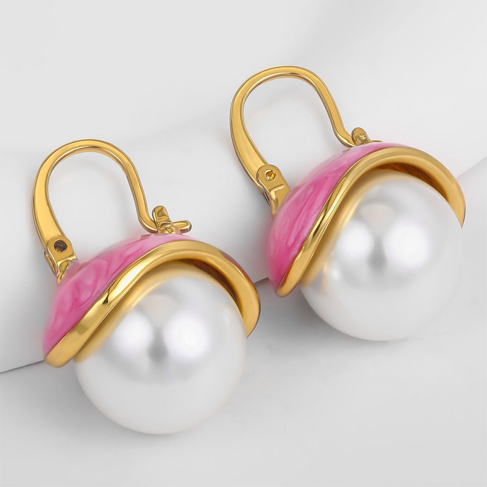 Kullattu TeräsKorvakorut Emaloidulla 1 