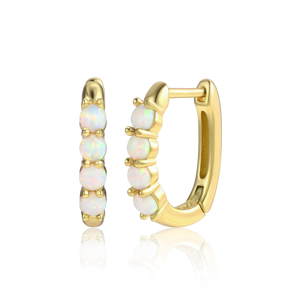 Kullattu TeräsKorvakorut Valkoisella Emporia® Kristallilla 1 