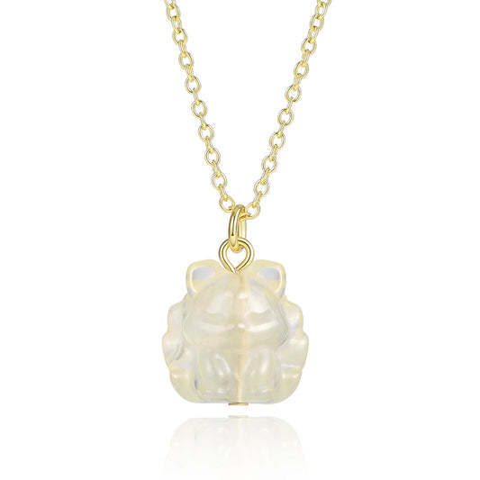 Kullattu TeräsKaulakoru Valkoisella Emporia® Kristallilla