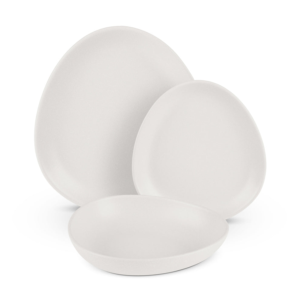 Berlinger Haus 18-piece dinner set (6 dinner plates, 6 salad bowls, 6 dessert bowls), matte cream 1 