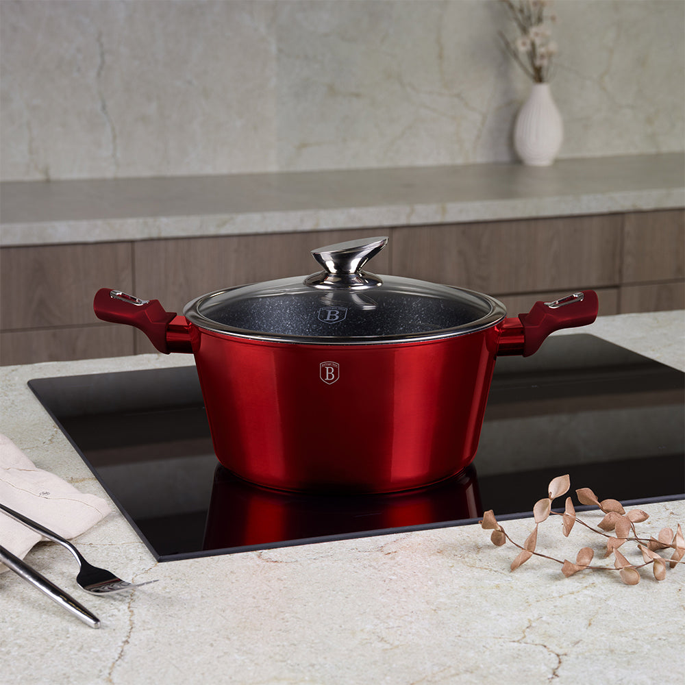 Berlinger Haus 11-piece cookware set, Metallic Line Burgundy Edition