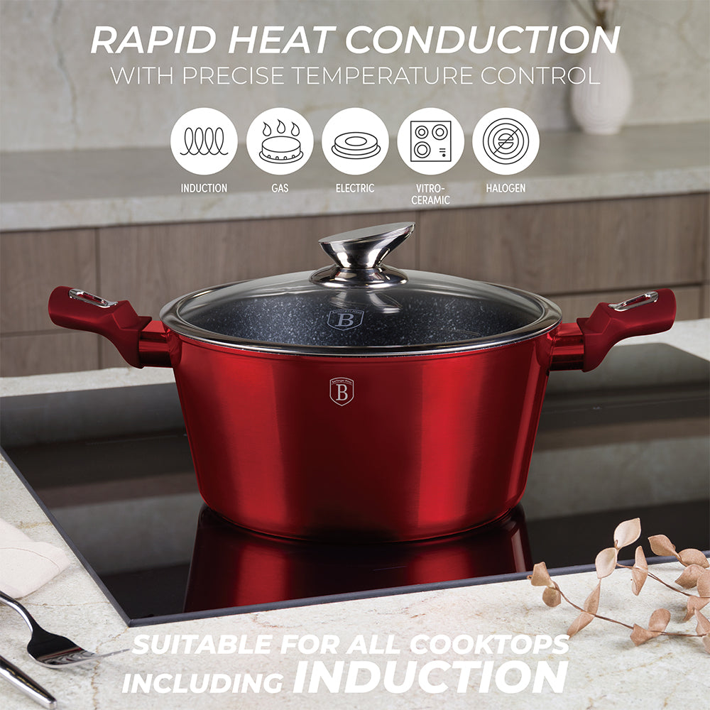 Berlinger Haus 11-piece cookware set, Metallic Line Burgundy Edition 9 