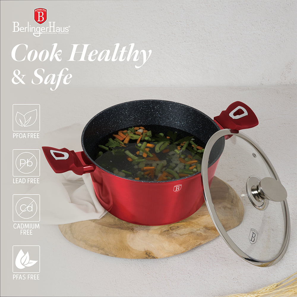 Berlinger Haus 11-piece cookware set, Metallic Line Burgundy Edition 5 