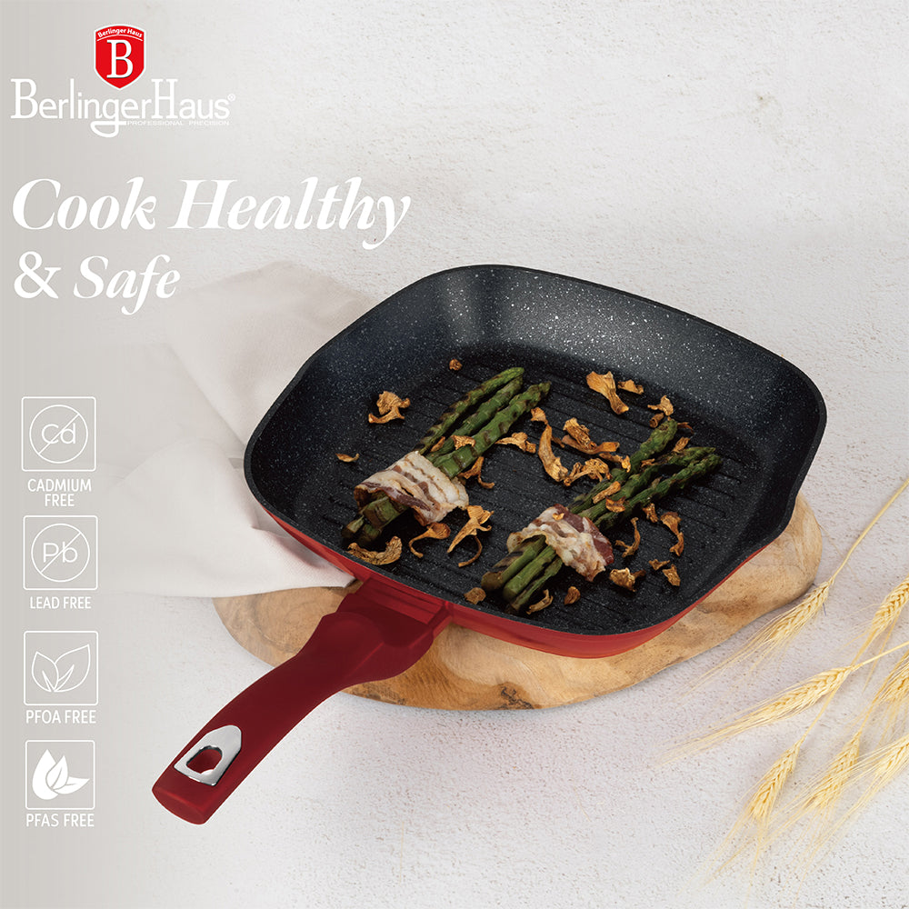 Berlinger Haus 11-piece cookware set, Metallic Line Burgundy Edition