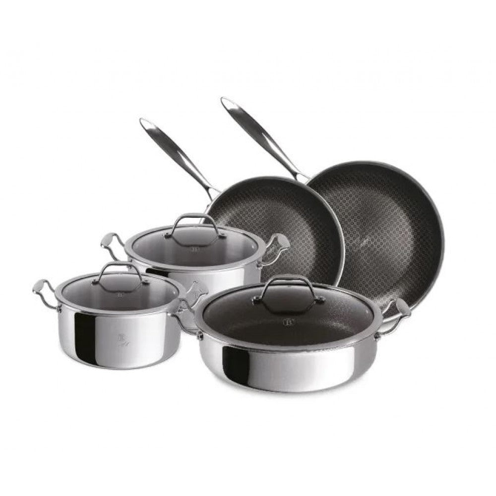 Berlinger Haus 8-piece dinnerware set, 3-layer Stainless Steel, Whitford ETERNA coating, Induction-based, Oven safe: up to +300°C, Dishwasher safe, Eternal Collection 1 