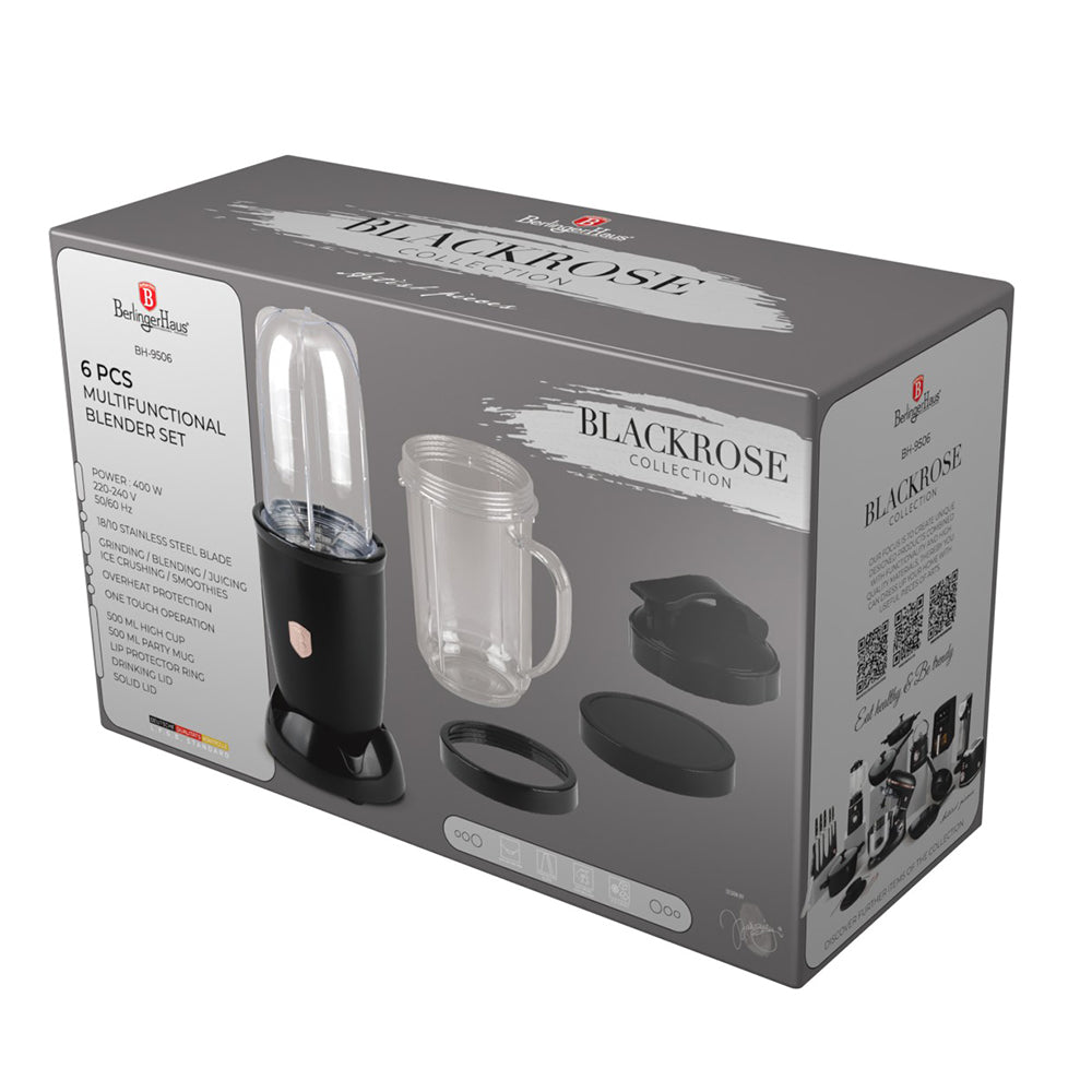 Berlinger Haus 6-piece multifunctional blender set, 500ml, 5 functions, black-rose gold 2 