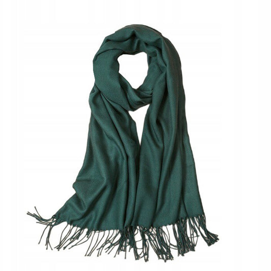 Elegantti "cashmere" tunne huivi metsänvihreä