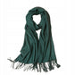Elegantti "cashmere" tunne huivi metsänvihreä