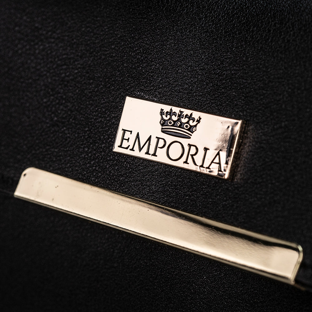 Emporia 2025 kevätmallisto - ”Dark Velvet”, 3-osainen laukkusetti; musta