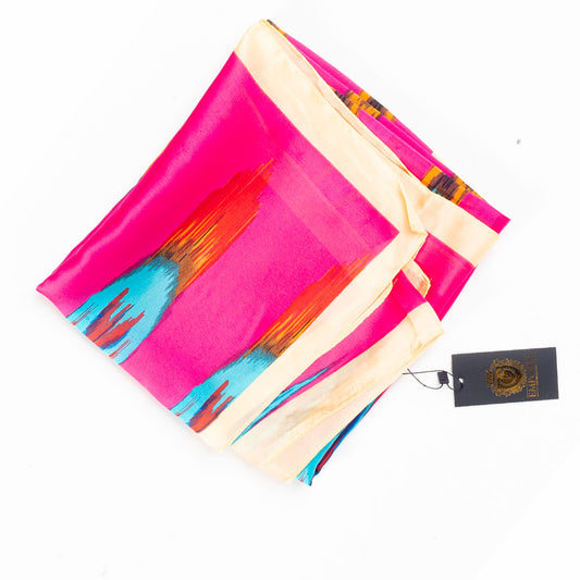 Peacock Prism -huivi, 85 x 180 cm, vaaleanpunainen, 100% vegaaninen silkki