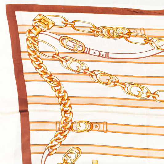 Regal Chains -huivi, 85 x 180 cm, sininen, 100% vegaaninen silkki