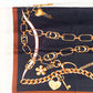 Regal Chains -huivi, 85 x 180 cm, sininen, 100% vegaaninen silkki