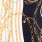 Regal Chains -huivi, 85 x 180 cm, sininen, 100% vegaaninen silkki