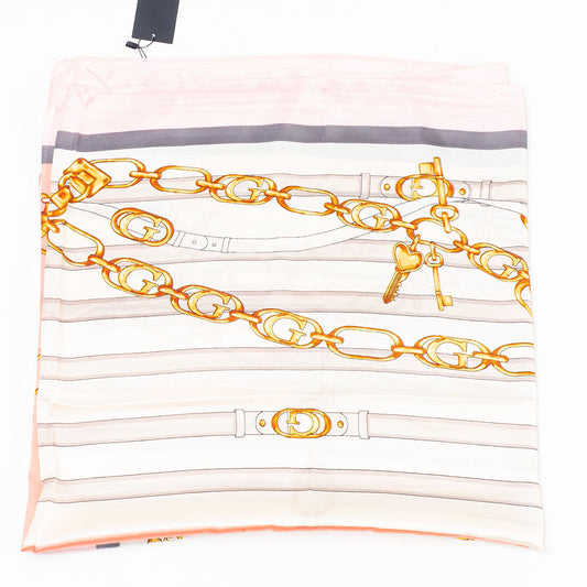 Regal Chains -huivi, 85 x 180 cm, vaaleanpunainen, 100% vegaaninen silkki