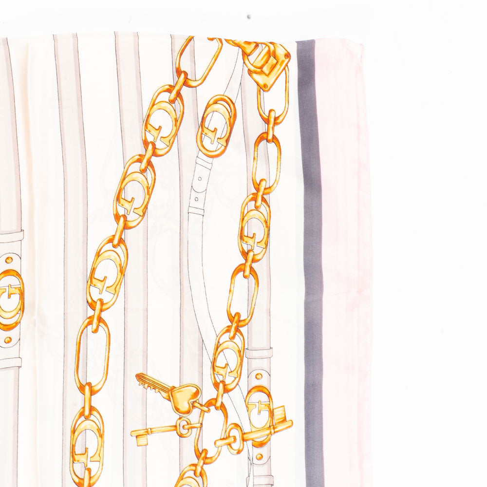 Regal Chains -huivi, 85 x 180 cm, vaaleanpunainen, 100% vegaaninen silkki 3 