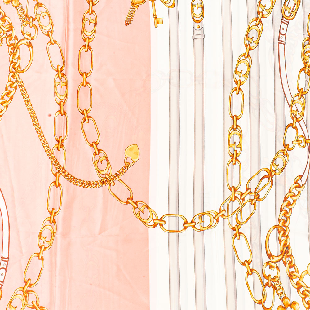 Regal Chains -huivi, 85 x 180 cm, vaaleanpunainen, 100% vegaaninen silkki 4 