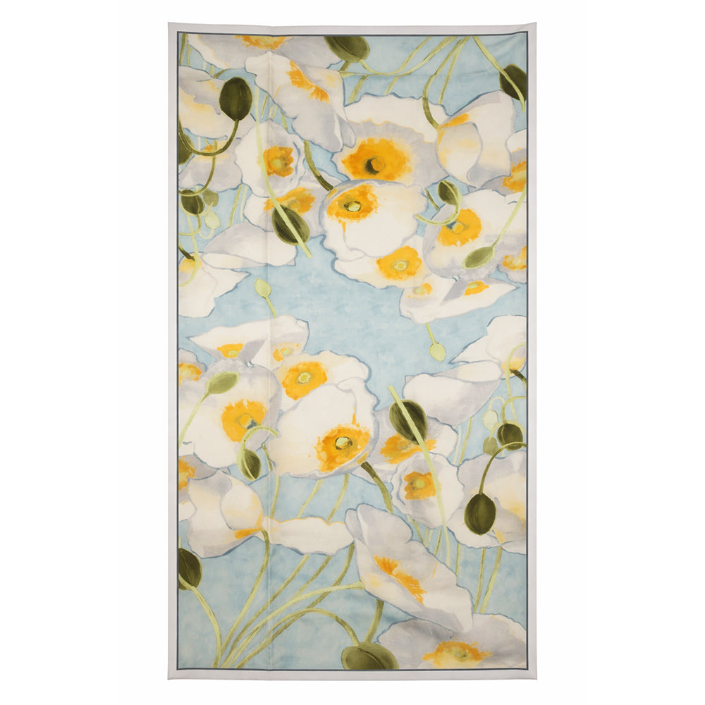 Lucid Garden -huivi, 85 x 180 cm, vaaleansininen, 100% vegaaninen silkki